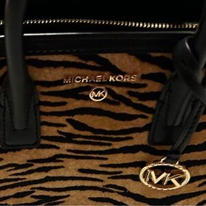 Michael Kors Black and Tan Tiger Print Women's Bag